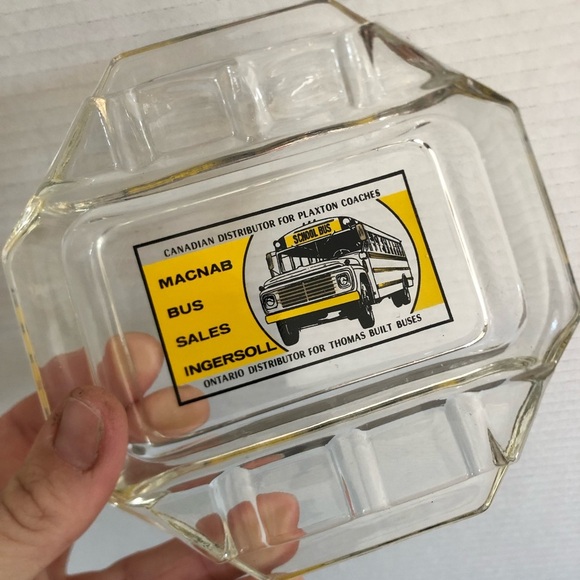Vtg Glass Advertising Ashtray - Picture 3 of 9